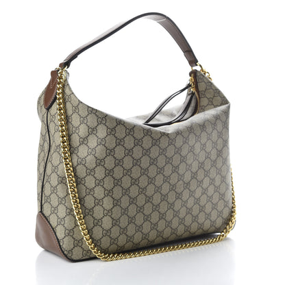 Gucci GG Supreme Monogram Large Linea A Hobo Light Brown 3 of 8