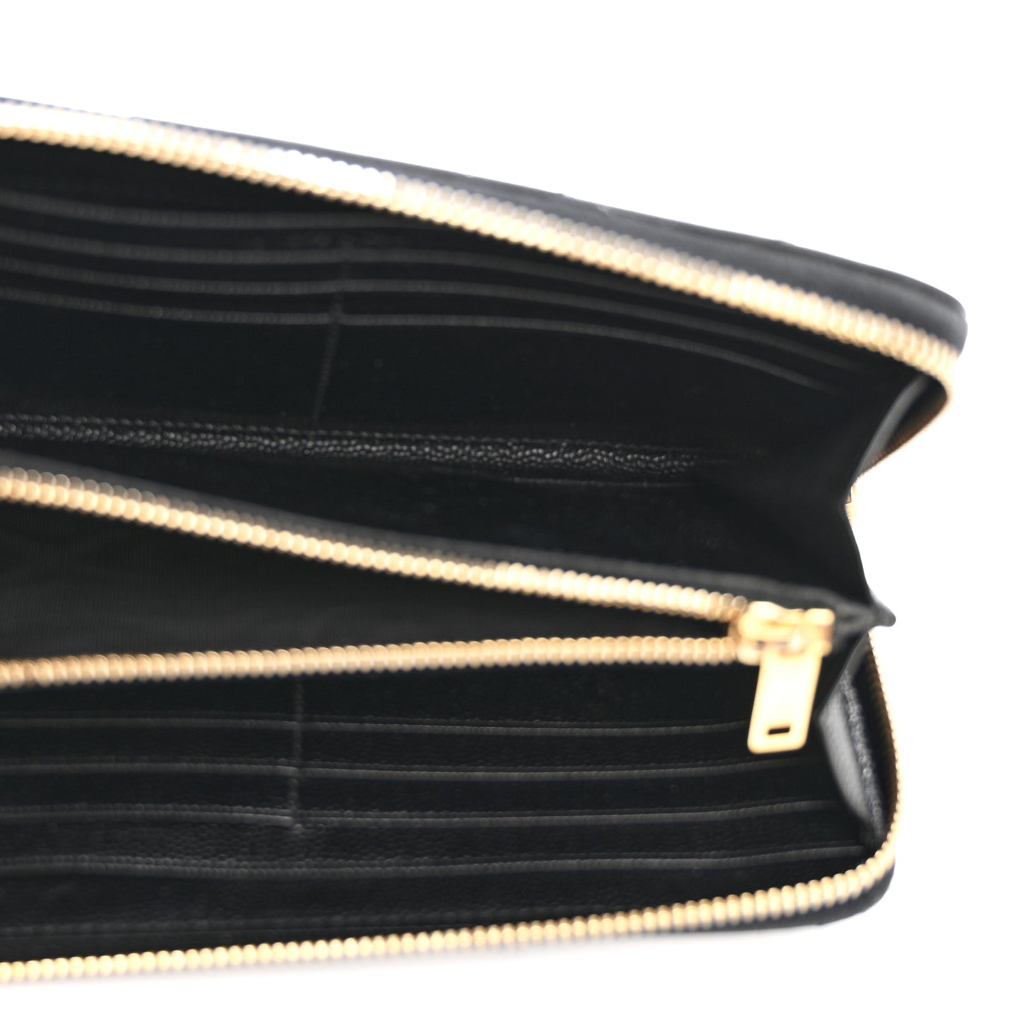 Grain De Poudre Matelasse Chevron Monogram Zip Around Wallet Black