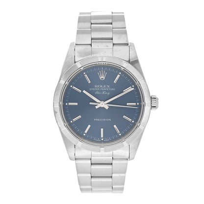 Rolex Stainless Steel 34mm Oyster Perpetual Air-King Precision Watch Blue 14010M 1 of 4