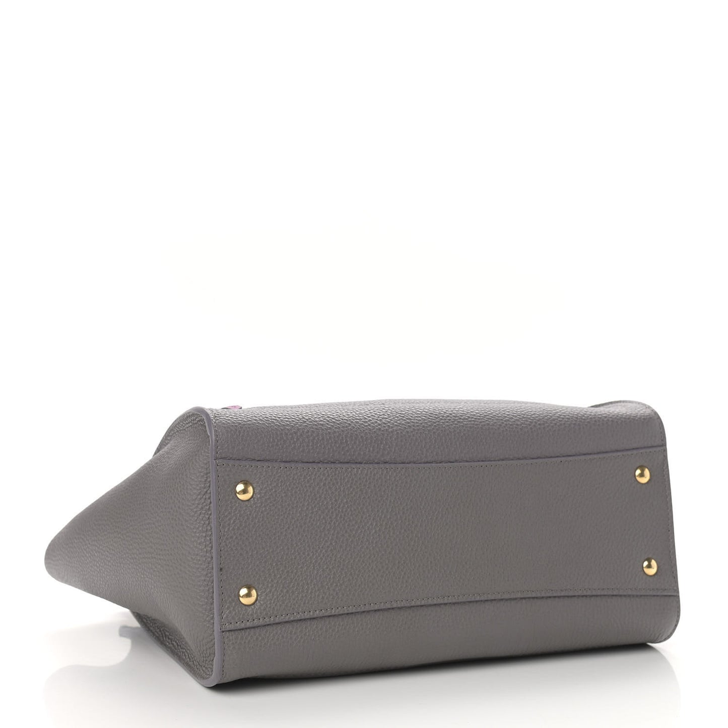Hammered Calfskin Double Handle Medium Amy Tote Grey
