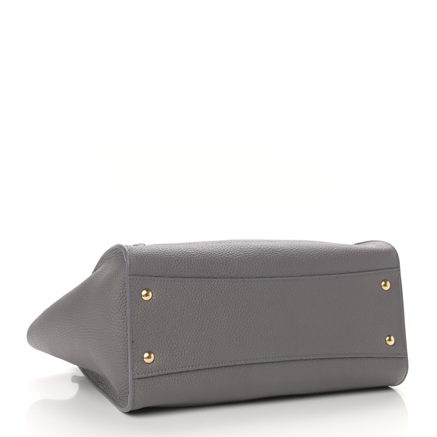 Salvatore Ferragamo Hammered Calfskin Double Handle Medium Amy Tote Grey 4 of 10