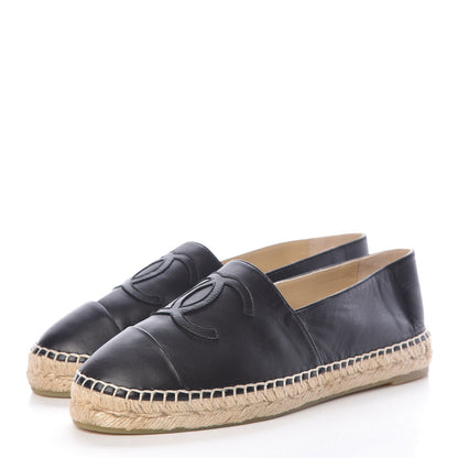Chanel Lambskin CC Espadrilles 39 Black 3 of 9