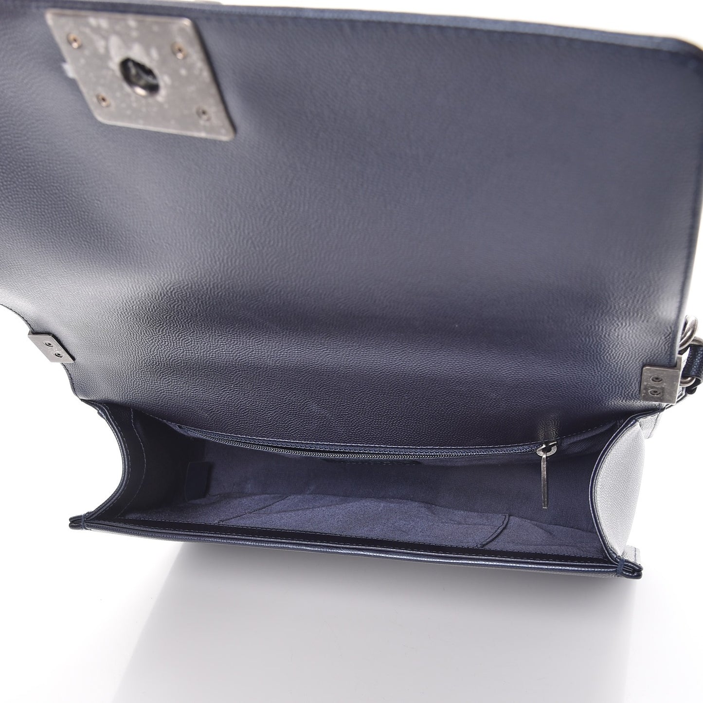 Metallic Caviar Quilted New Medium Boy Flap Navy