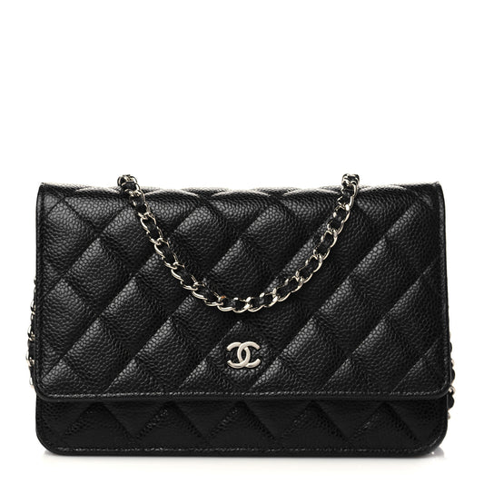 Caviar Quilted Wallet On Chain WOC Black