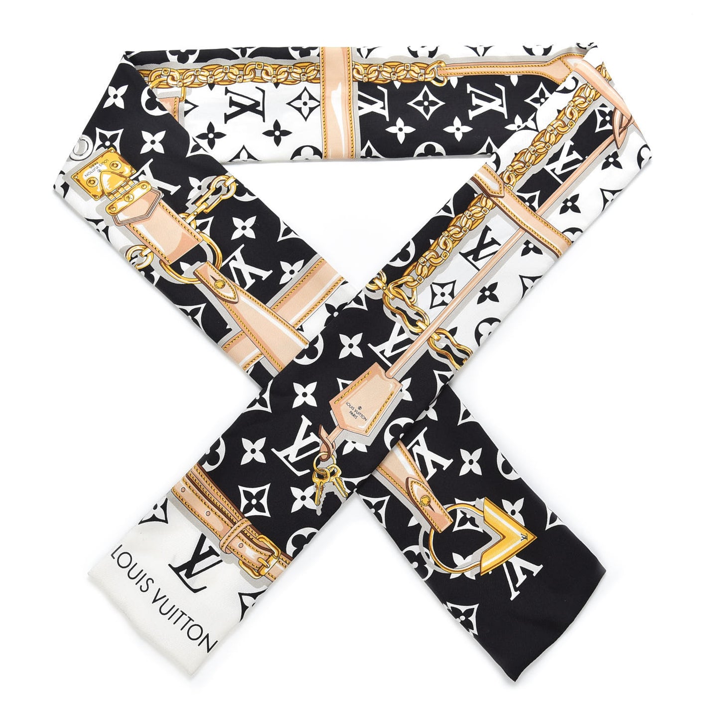 Silk Monogram Confidential Bandeau Black