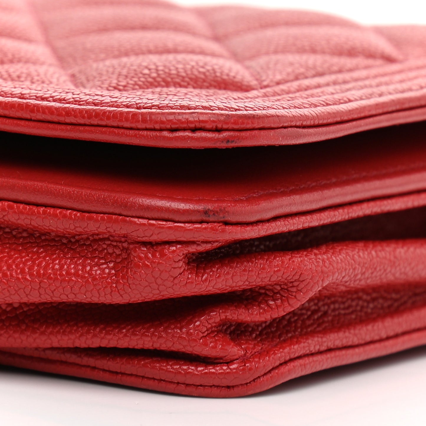 Caviar Quilted Boy Wallet On Chain WOC Red