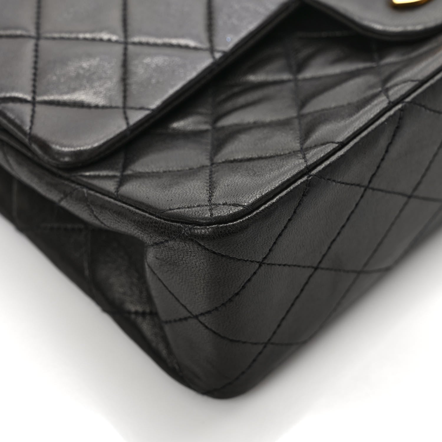 Chanel Lambskin Quilted Medium Double Flap Black 10 of 12