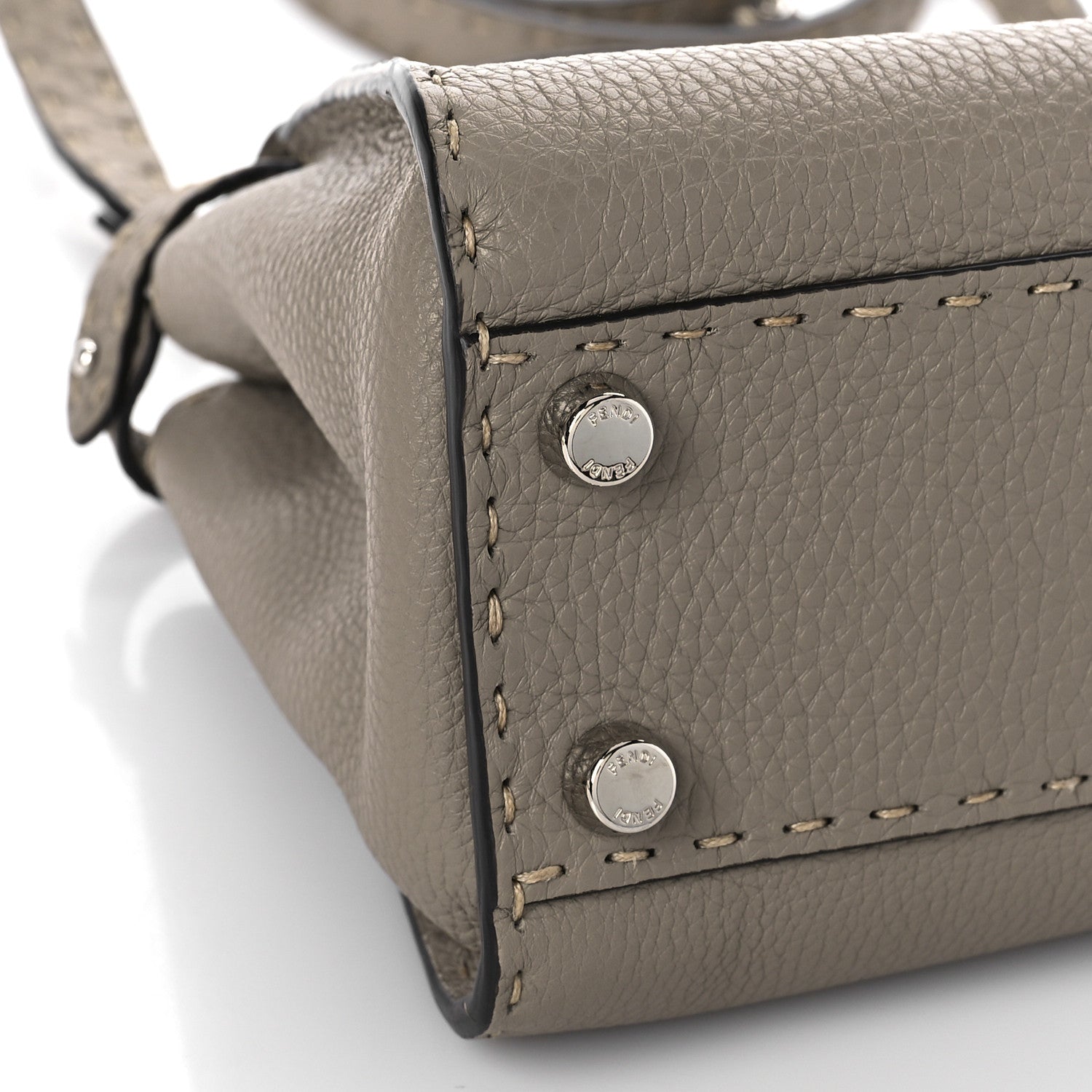 Fendi Cuoio Romano Snakeskin Selleria Mini Peekaboo Iconic Satchel Corda White 8 of 9