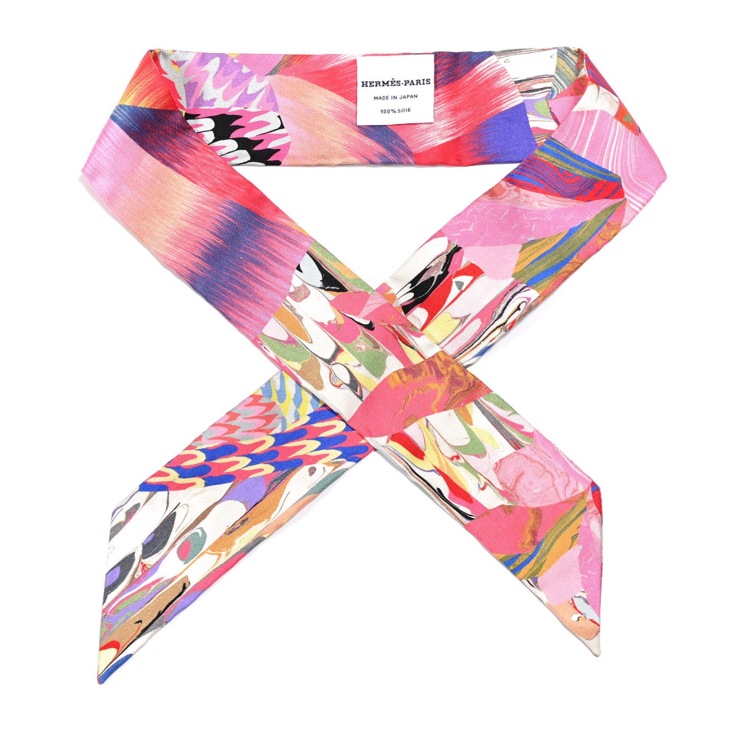 Silk Marble Silk Twilly Rose Vert Violet
