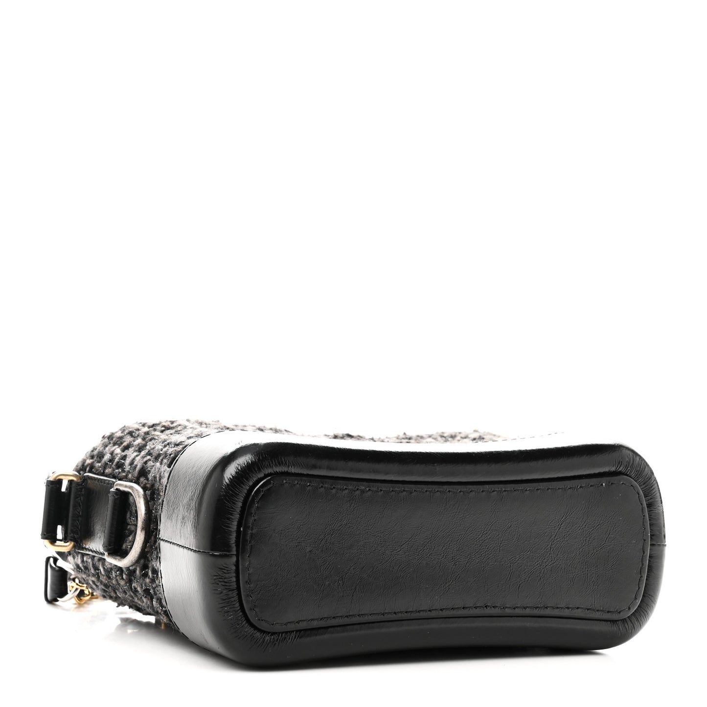 Tweed Calfskin Small Gabrielle Hobo Black