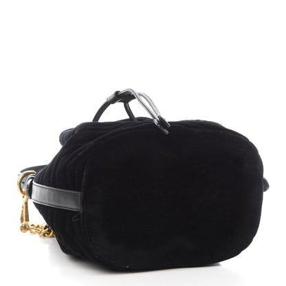 Gucci Velvet Matelasse GG Marmont Bucket Bag Black 4 of 9