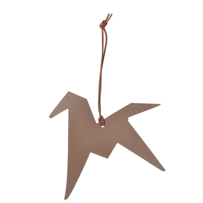 Hermes Togo Epsom Petit H Origami Pegase Bag Charm GM Etain Cuivre 1 of 3