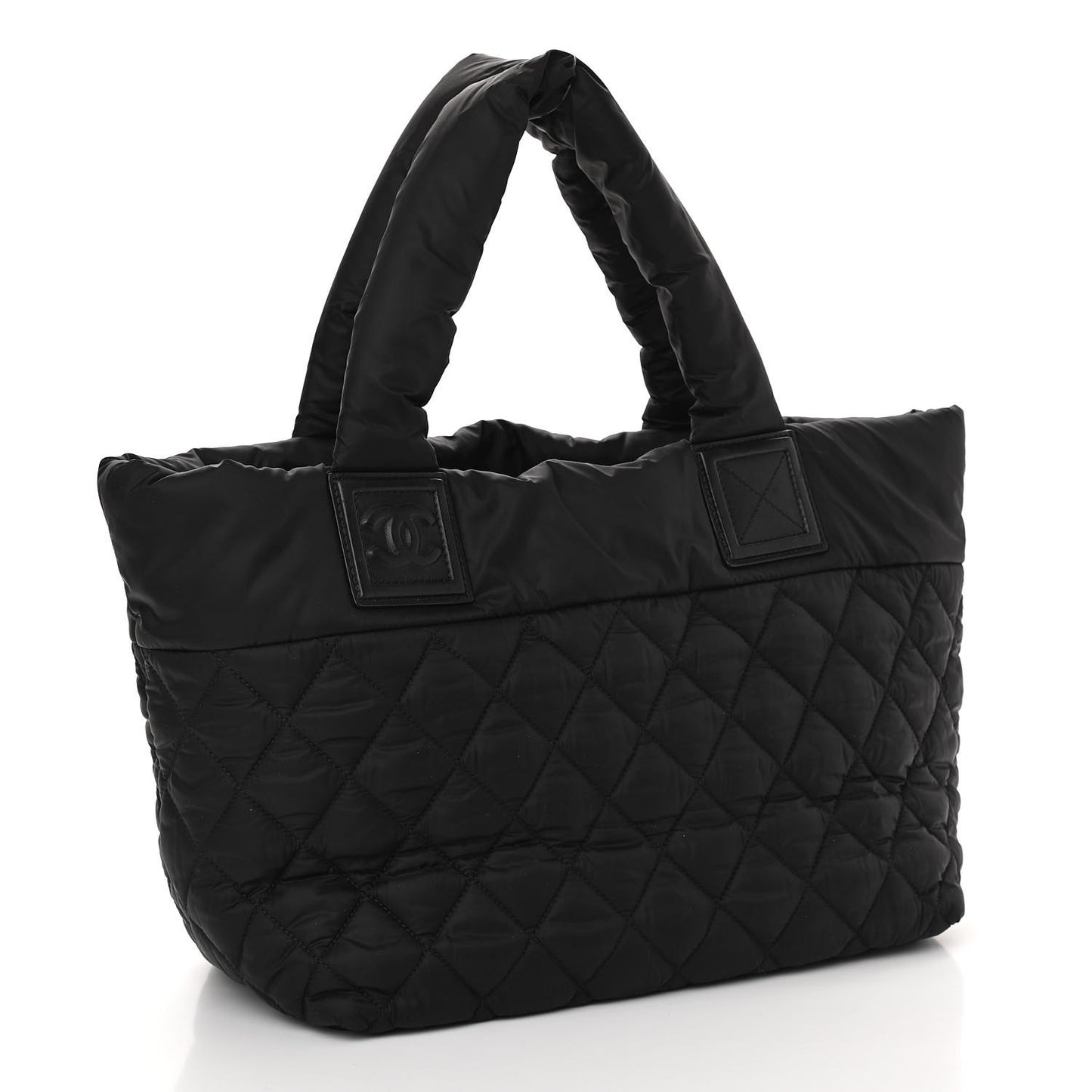Nylon Quilted Small Coco Cocoon Tote Black