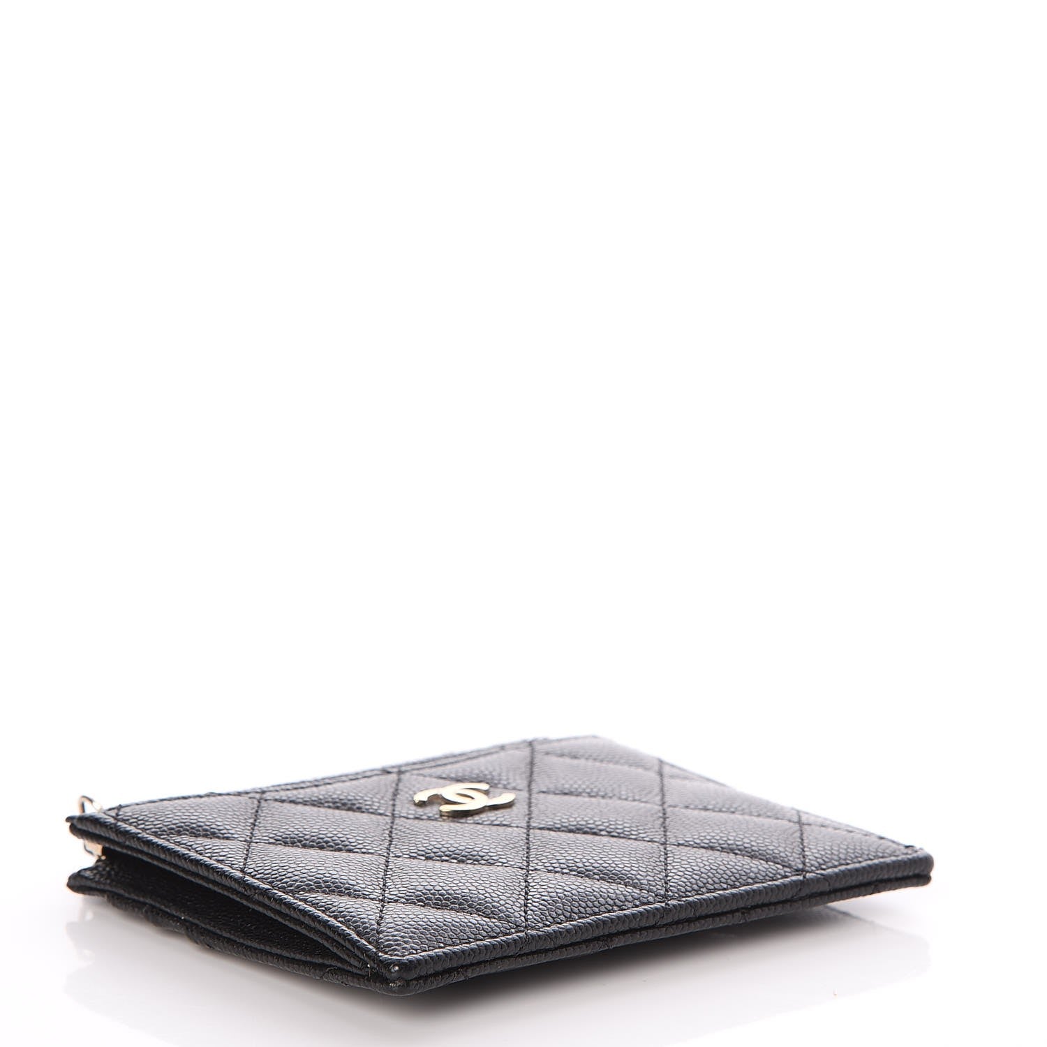 Chanel Caviar Quilted CC Zip Card Holder Black 4 of 8