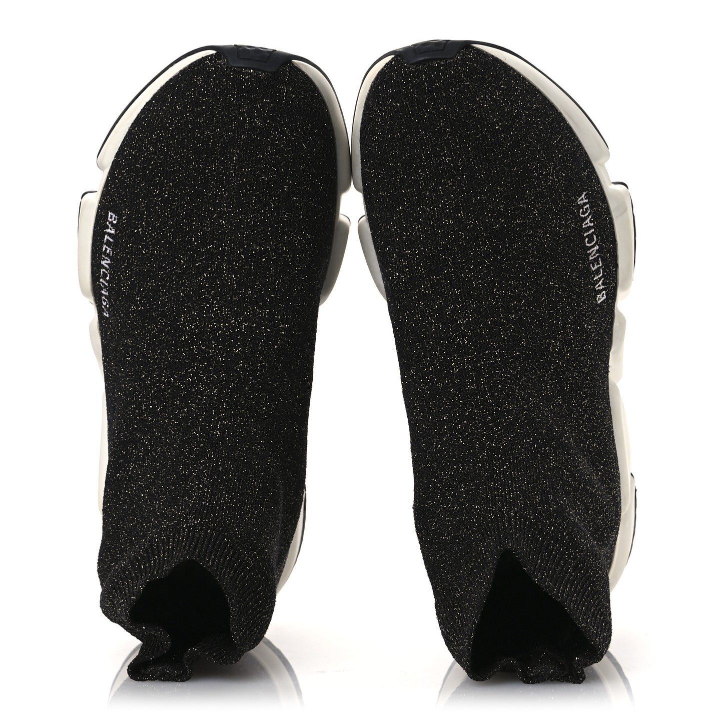 Metallic Knit Womens Speed Sneakers 41 Black Gold