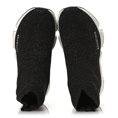Balenciaga Metallic Knit Womens Speed Sneakers 41 Black Gold 2 of 11
