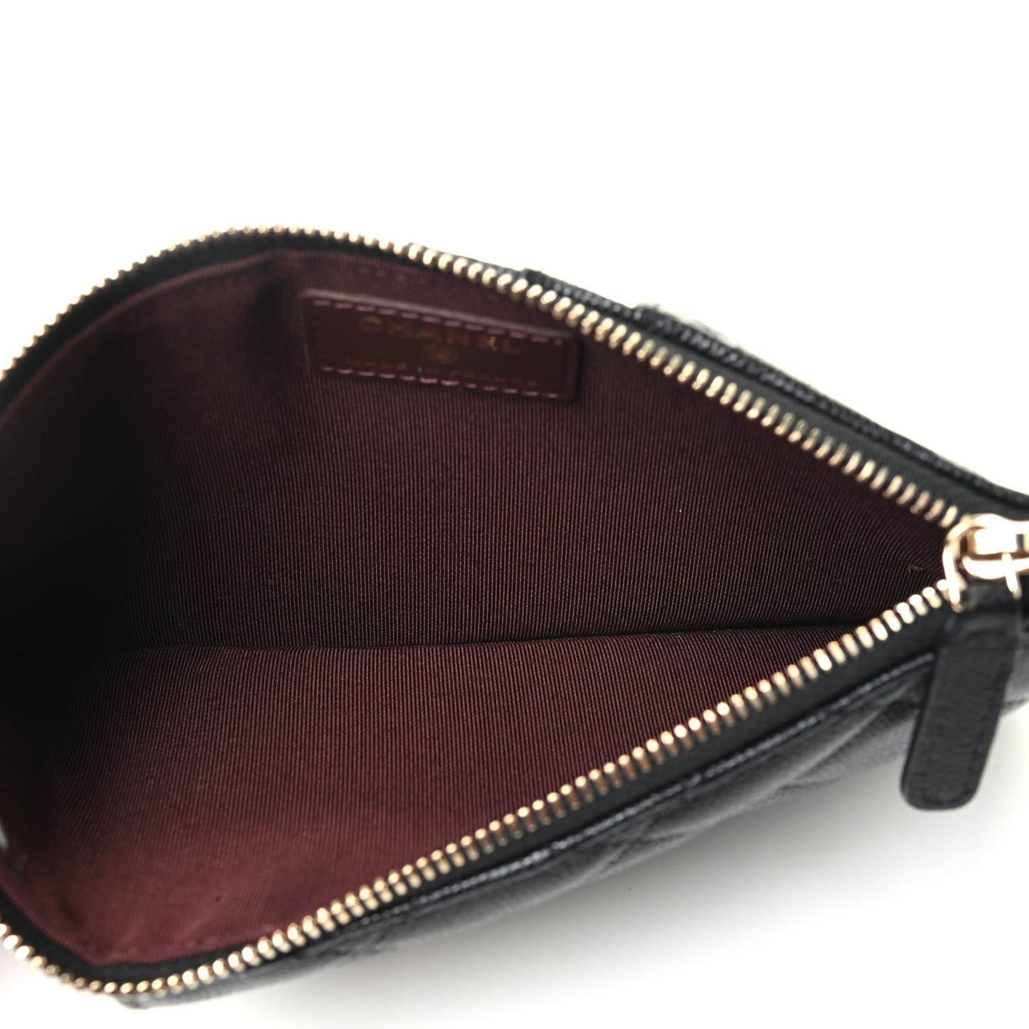 Caviar Quilted Classic Flat Wallet Pouch Black