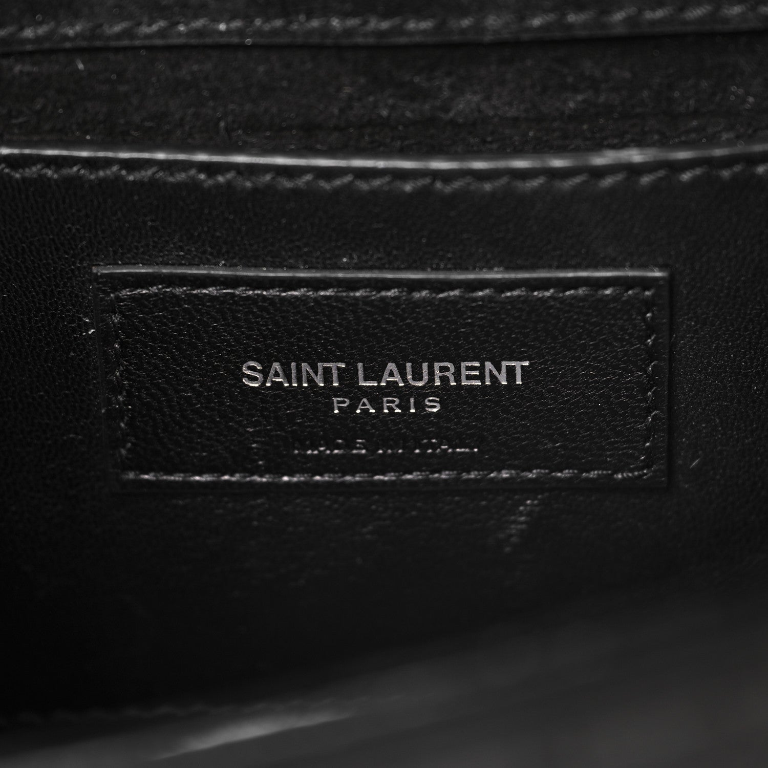 Saint Laurent Calfskin Crocodile Embossed Small Classic Monogram Kate Tassel Satchel Black 7 of 10