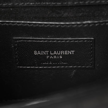 Saint Laurent Calfskin Crocodile Embossed Small Classic Monogram Kate Tassel Satchel Black 7 of 10