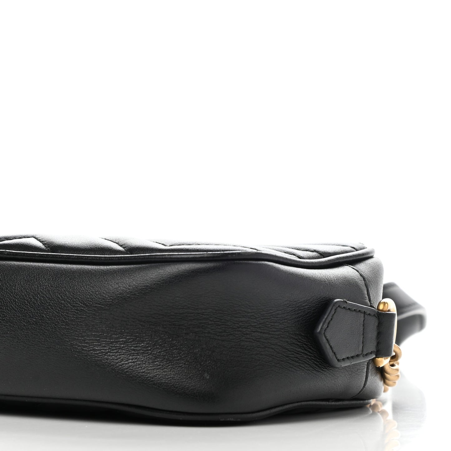Calfskin Matelasse Mini GG Marmont Chain Shoulder Bag Black