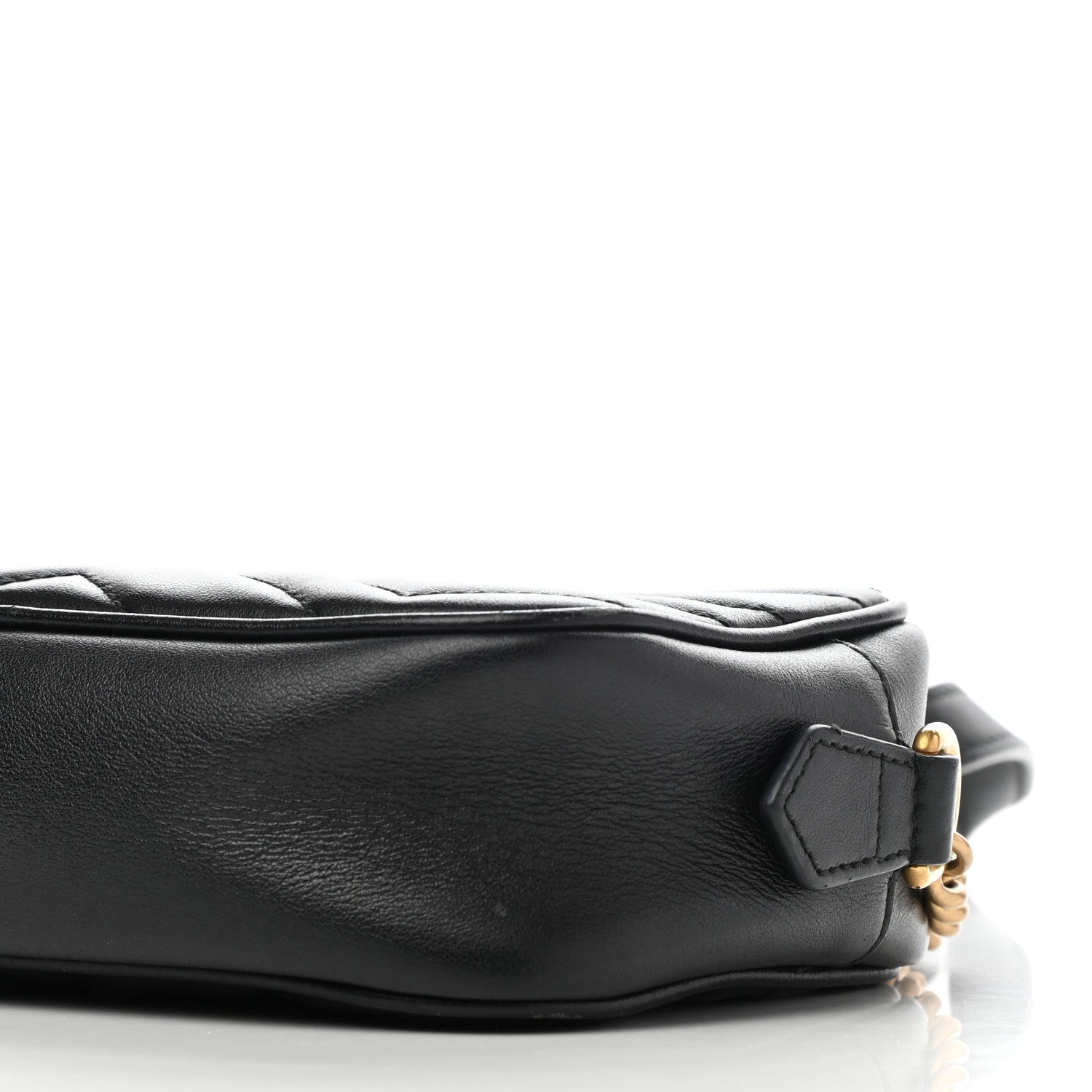 Gucci Calfskin Matelasse Mini GG Marmont Chain Shoulder Bag Black 12 of 12