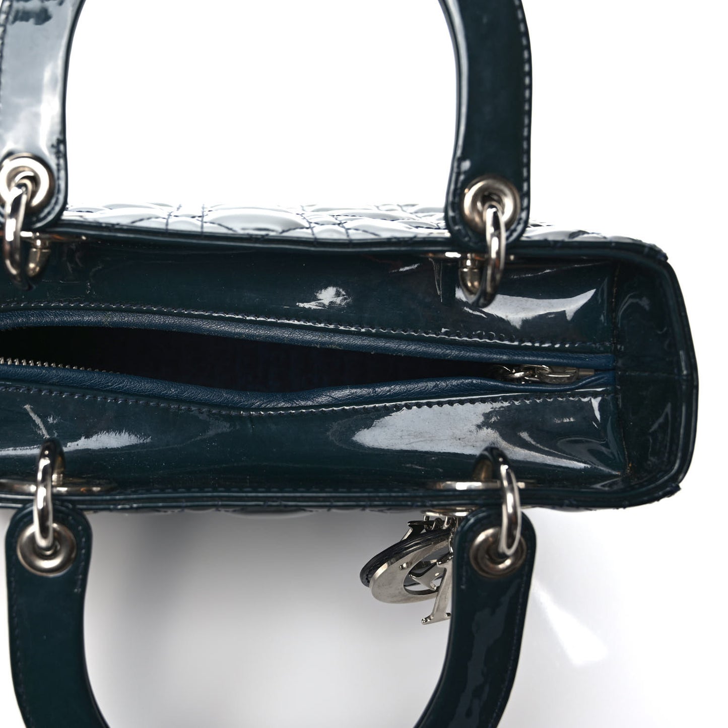 Patent Cannage Medium Lady Dior Turquoise