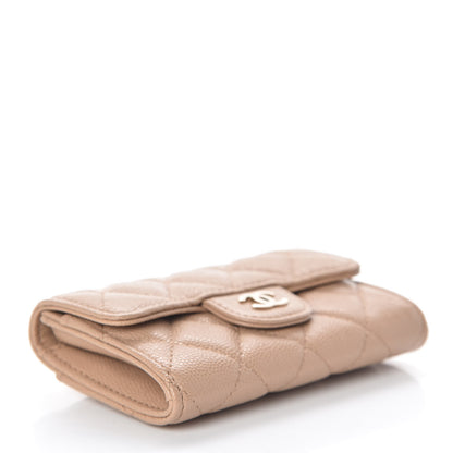 Chanel Caviar Quilted Flap Card Holder Wallet Beige 4 of 9