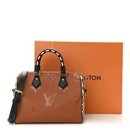 Louis Vuitton Empreinte Monogram Giant Wild At Heart Speedy Bandouliere 25 Caramel 10 of 10