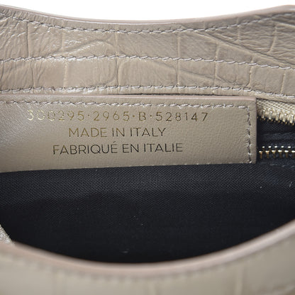 Balenciaga Calfskin Crocodile Embossed Classic Gold Hardware Mini City Beige Latte 7 of 10