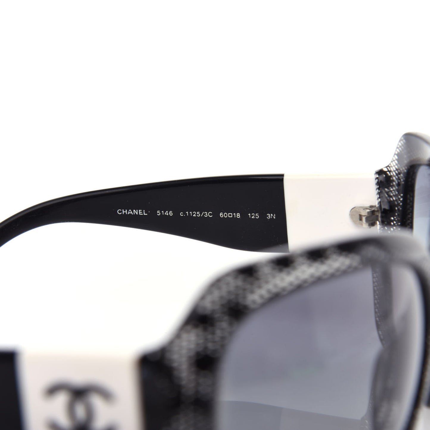 Acetate CC Lace Effect Sunglasses 5146 Black White