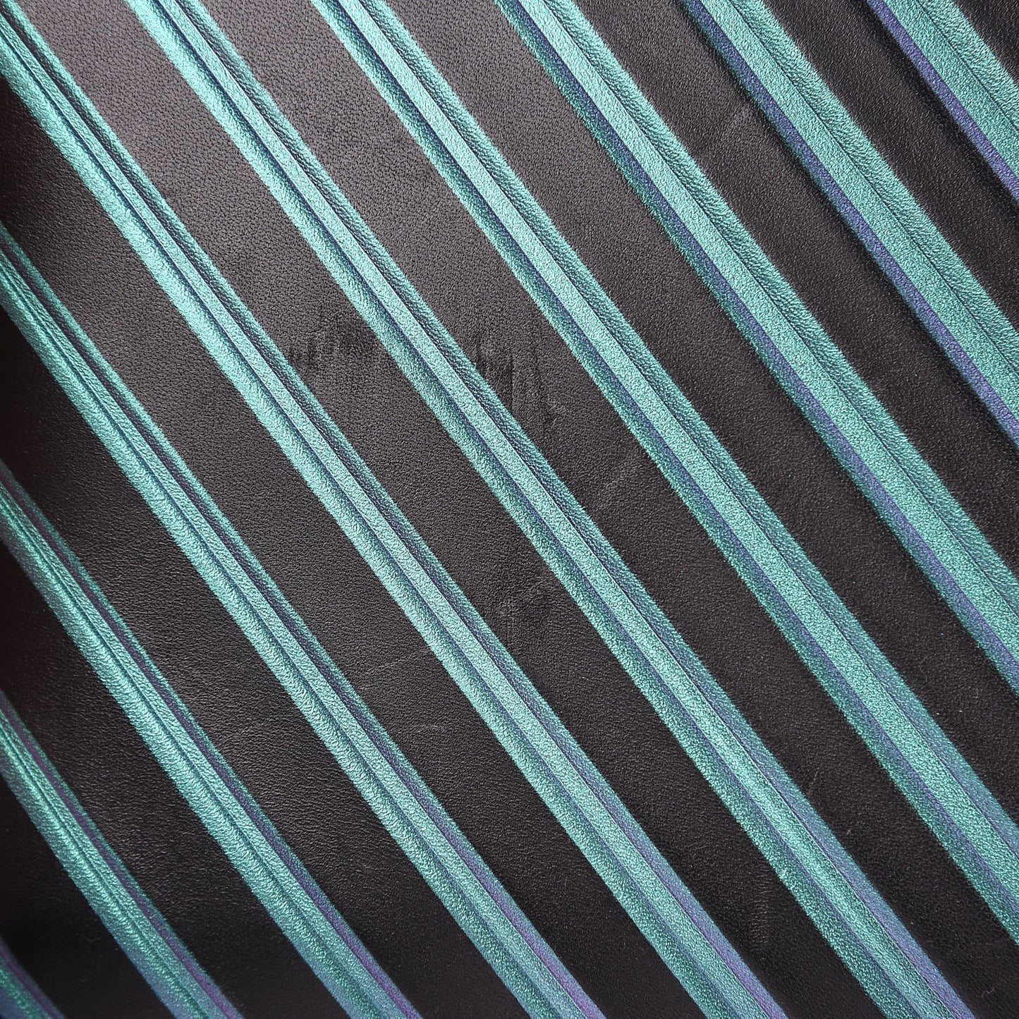 Calfskin Painted Chevron Embossed Large Boy Zip Pouch Black
