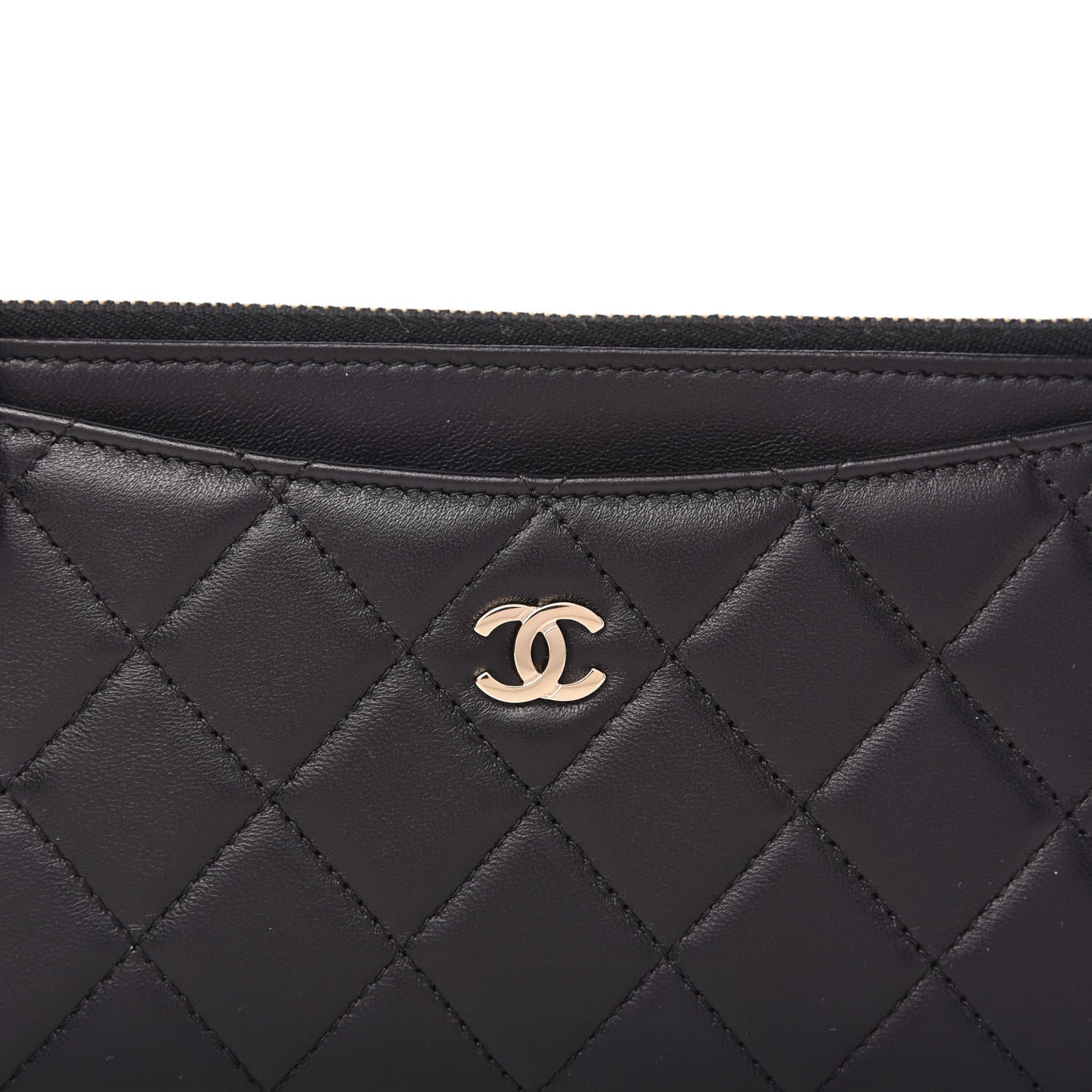 Chanel Lambskin Quilted Classic Zip Pouch Black 8 of 9