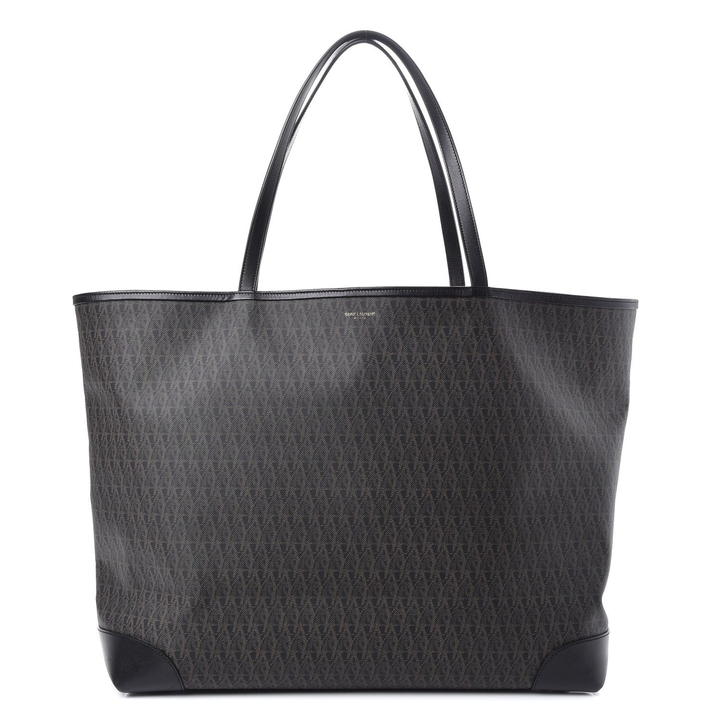 Coated Canvas Large Shopping Tote Lino Nero Black