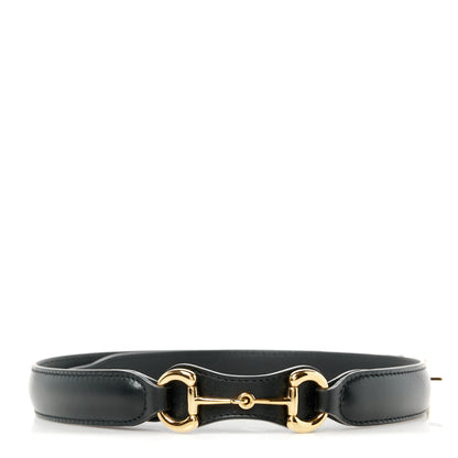 Gucci Efesto Leather Womens Horsebit 15/23mm Belt 80 32 Black 1 of 4