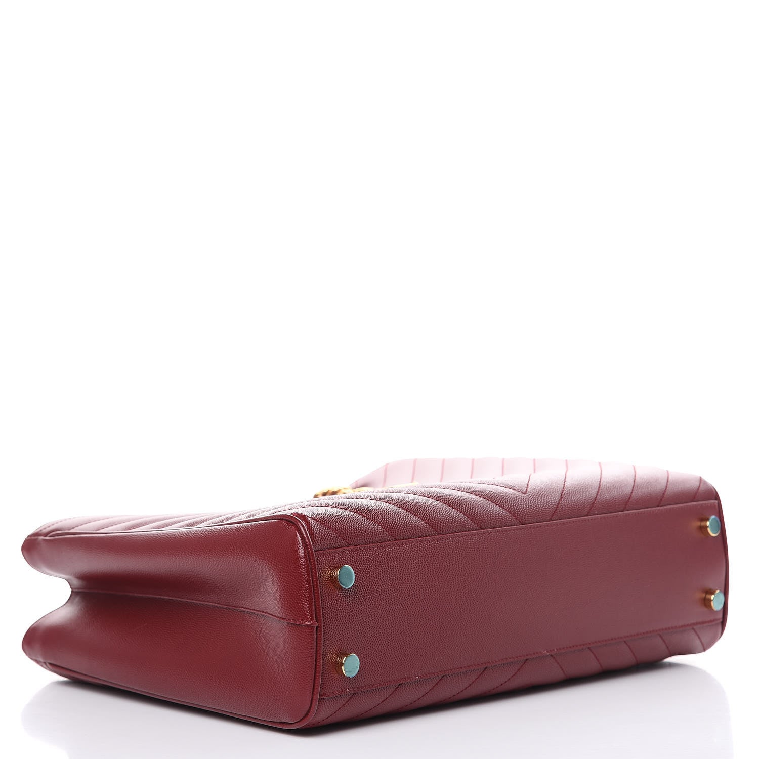 Saint Laurent Grain De Poudre Matelasse Chevron Monogram Shopping Bag Oxblood 4 of 10