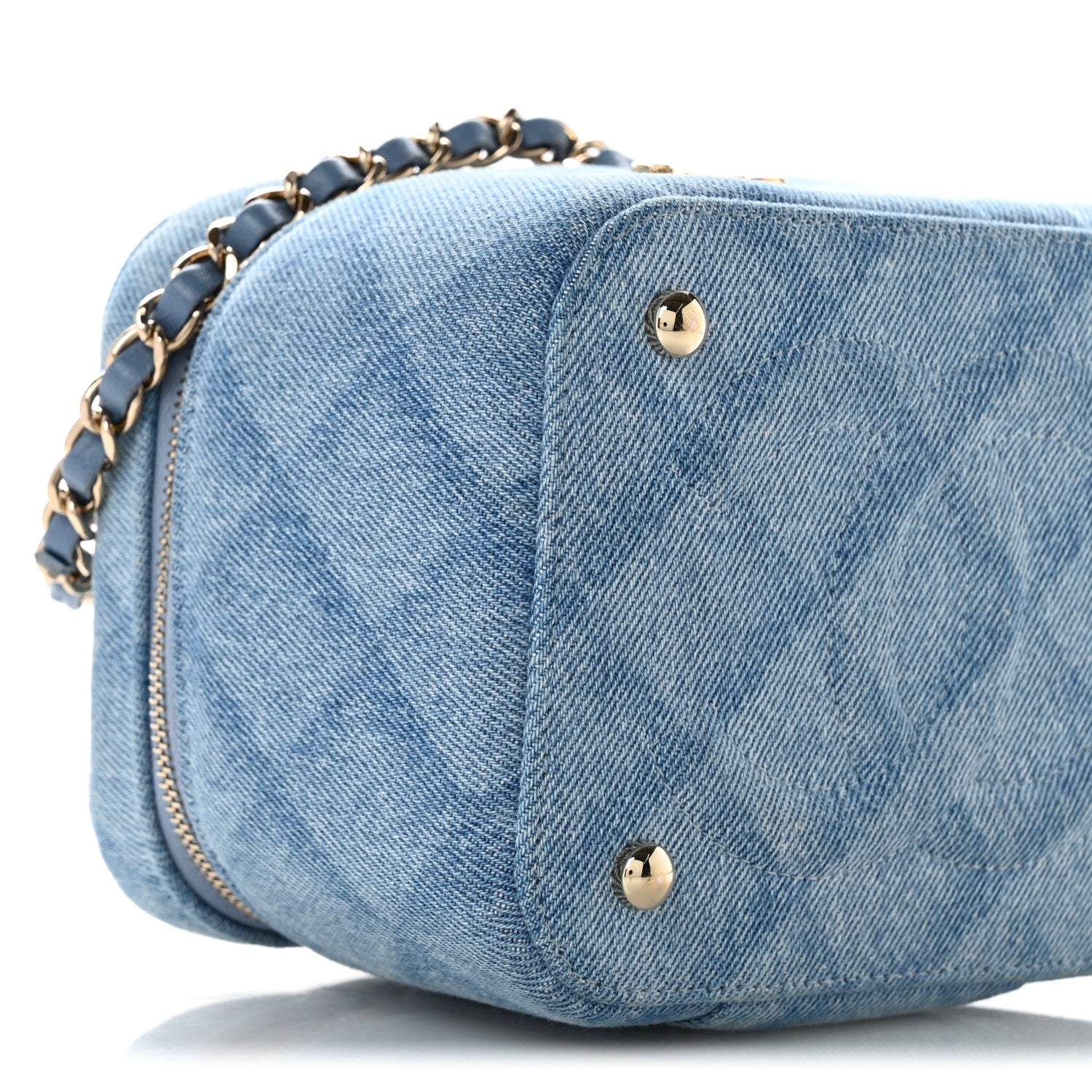 Chanel Denim Quilted Small CC Vanity Case Blue 9 of 12