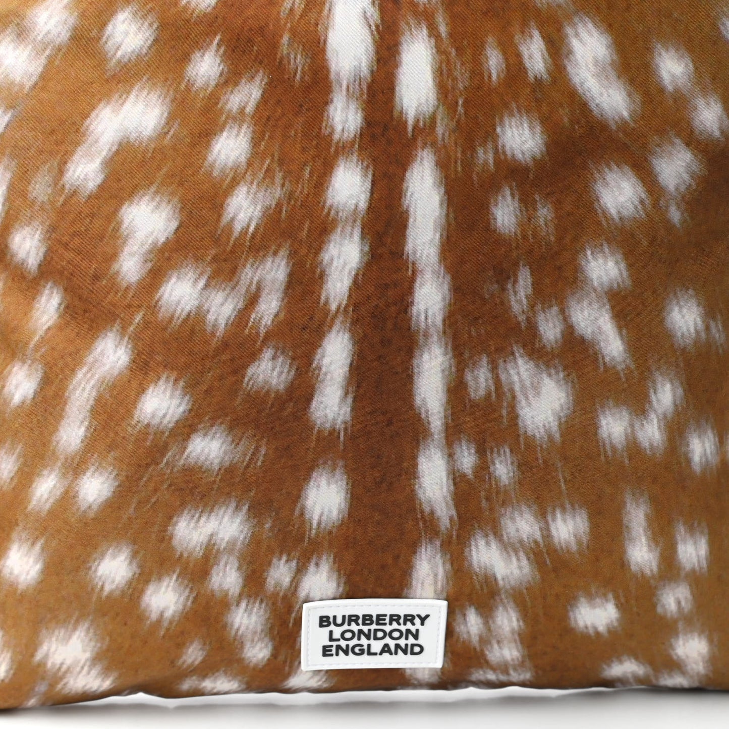 Nylon Deer Print Flat Tote Bag Black Brown