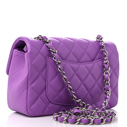 Chanel Lambskin Quilted Mini Rectangular Flap Purple 3 of 9