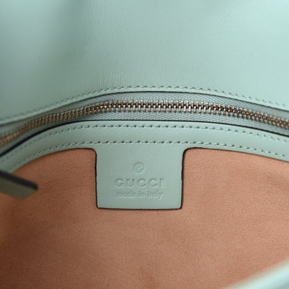 Gucci Calfskin Matelasse Small GG Marmont Shoulder Bag Water Green 9 of 12