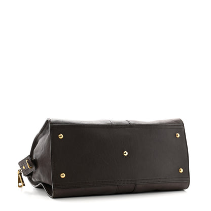 Saint Laurent Calfskin Medium Cabas ChYc Dark Brown 4 of 13