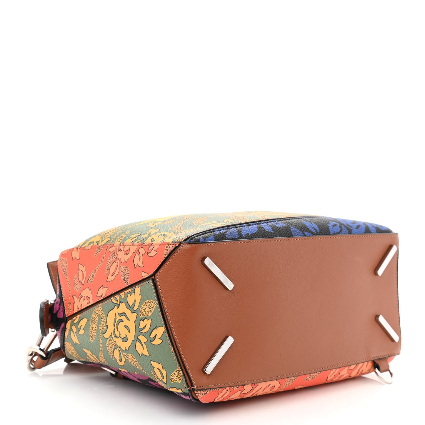 Calfskin Printed Medium Paula's Ibiza Patchwork Puzzle Bag Multicolor