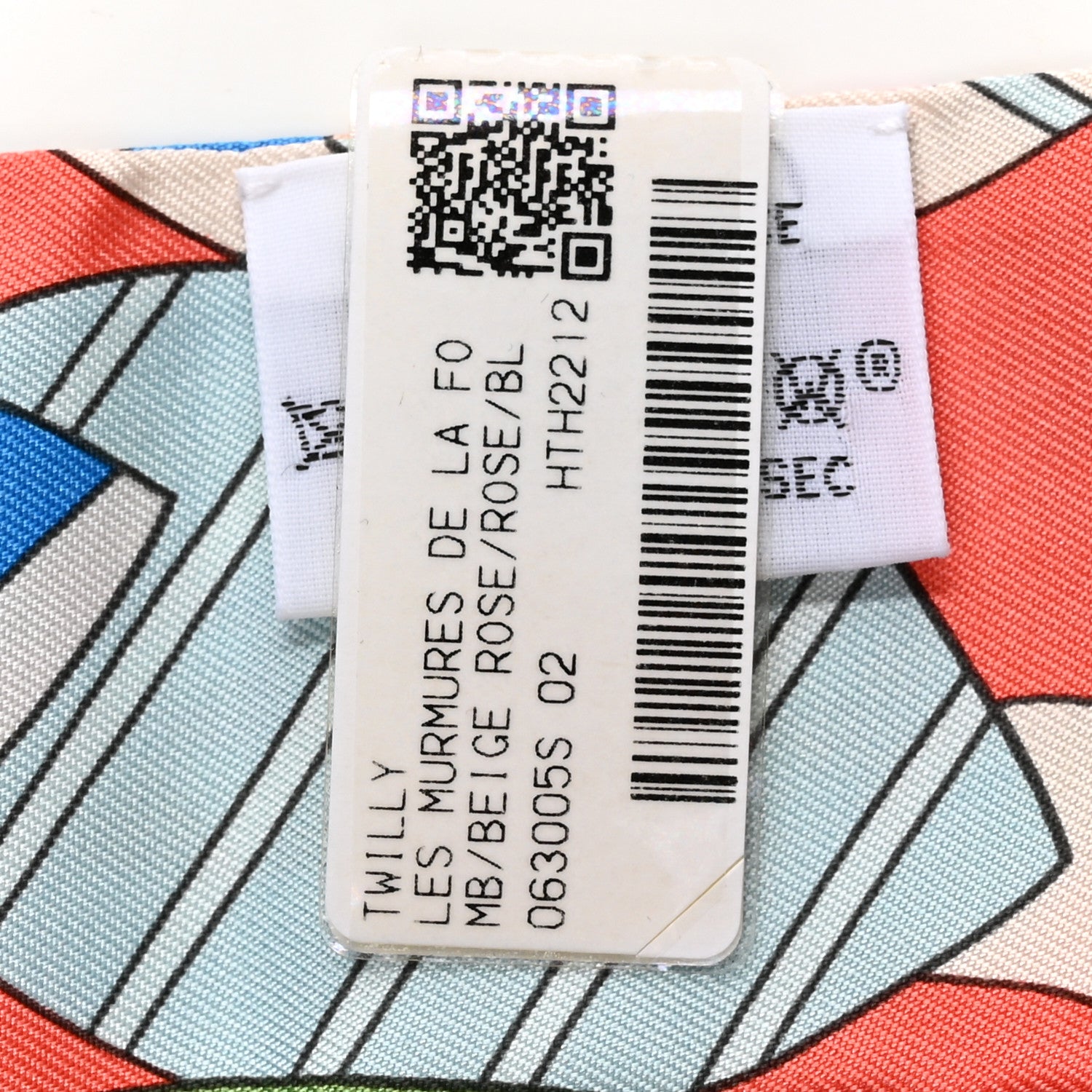 Hermes Silk Les Murmures de la Foret Twilly Beige Rose Bleu 2 of 4