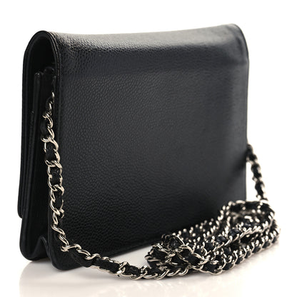 Chanel Caviar Timeless CC Wallet On Chain WOC Black 3 of 8