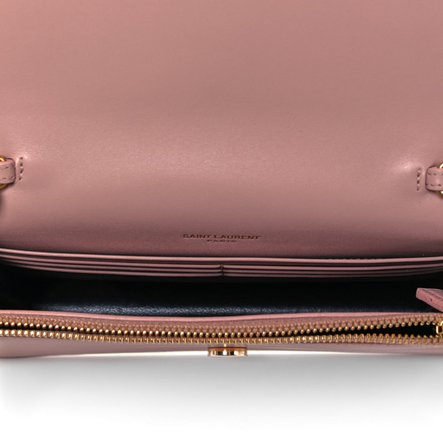 Smooth Calfskin Classic Monogram Kate Tassel Chain Wallet Pale Pink