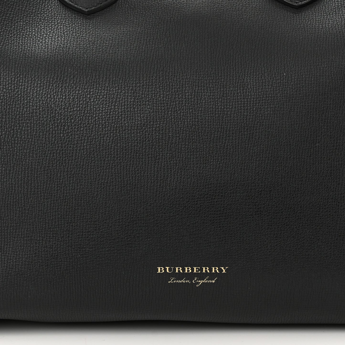 Grainy Calfskin House Check Large Banner Tote Black