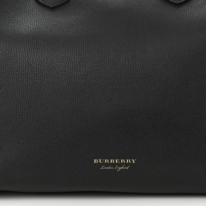 Burberry Grainy Calfskin House Check Large Banner Tote Black 8 of 14