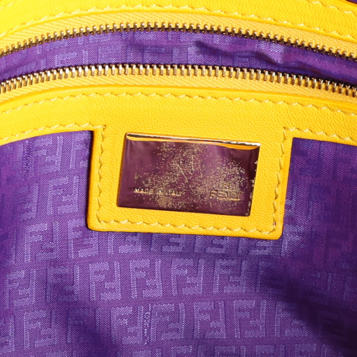 Nappa Logo Embossed Baguette Lemon Giallo