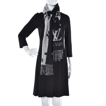 Louis Vuitton Cashmere Monogram Reykjavik Scarf Black 2 of 5