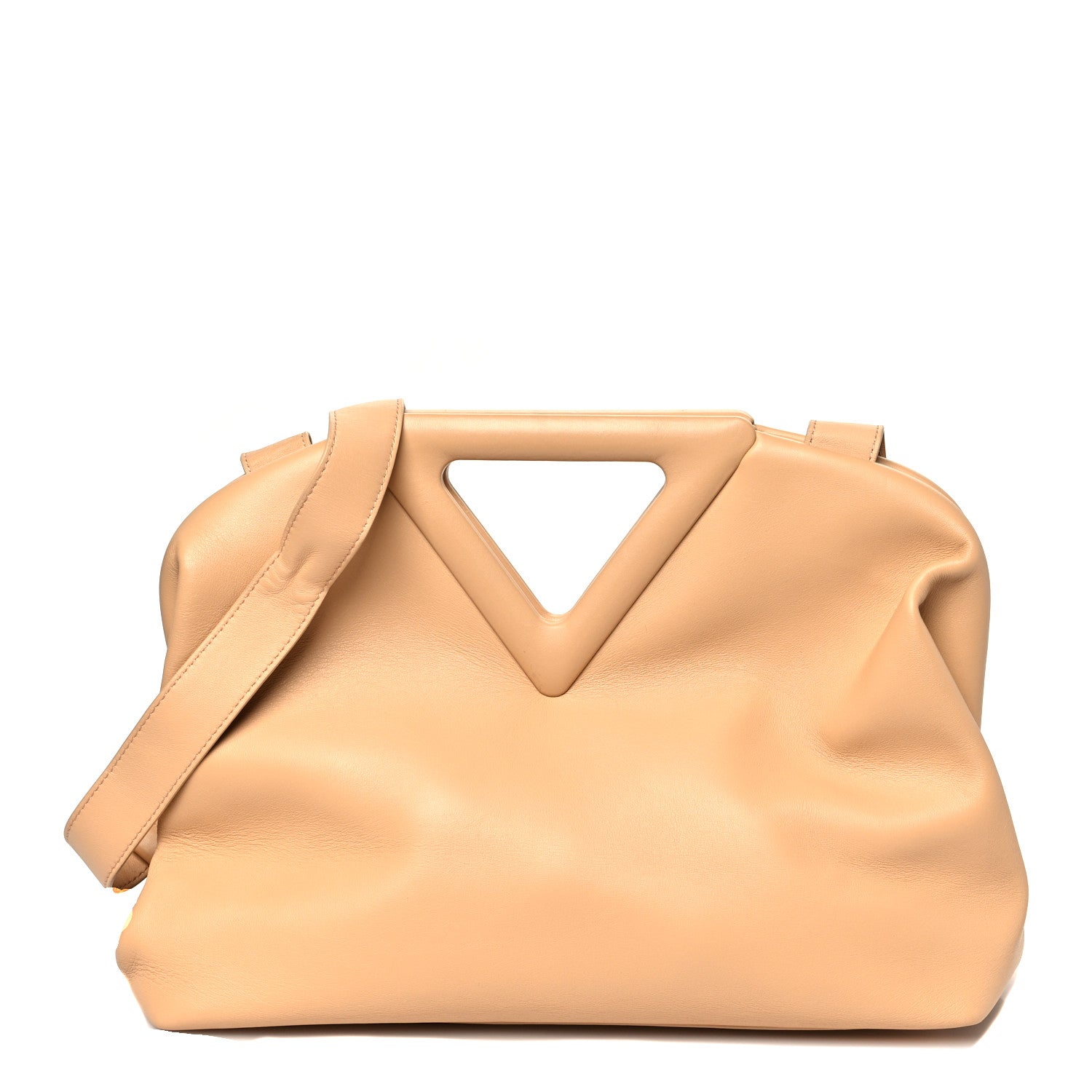 Bottega Veneta Calfskin Medium The Point Triangle Bag Almond 1 of 9