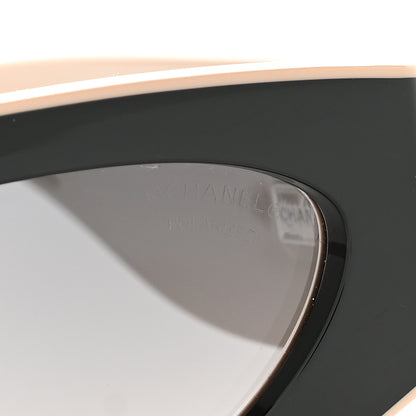 Chanel Acetate Cat Eye Sunglasses 6056 Black Beige 7 of 8